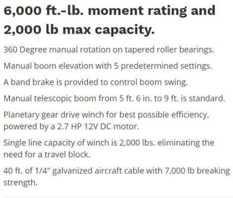 Liftmoore 2000 Electric Crane - Douglass Truck Bodies